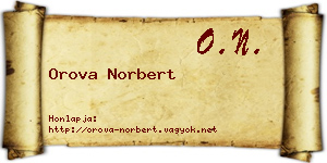 Orova Norbert névjegykártya